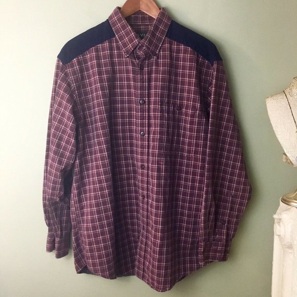 Orvis Other - Orvis Corduroy Shoulder Shirt Cotton Plaid LS Lg